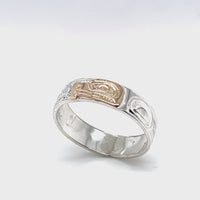 Ring - Gold and Silver - 1/4" - Eagle - Size 9.5