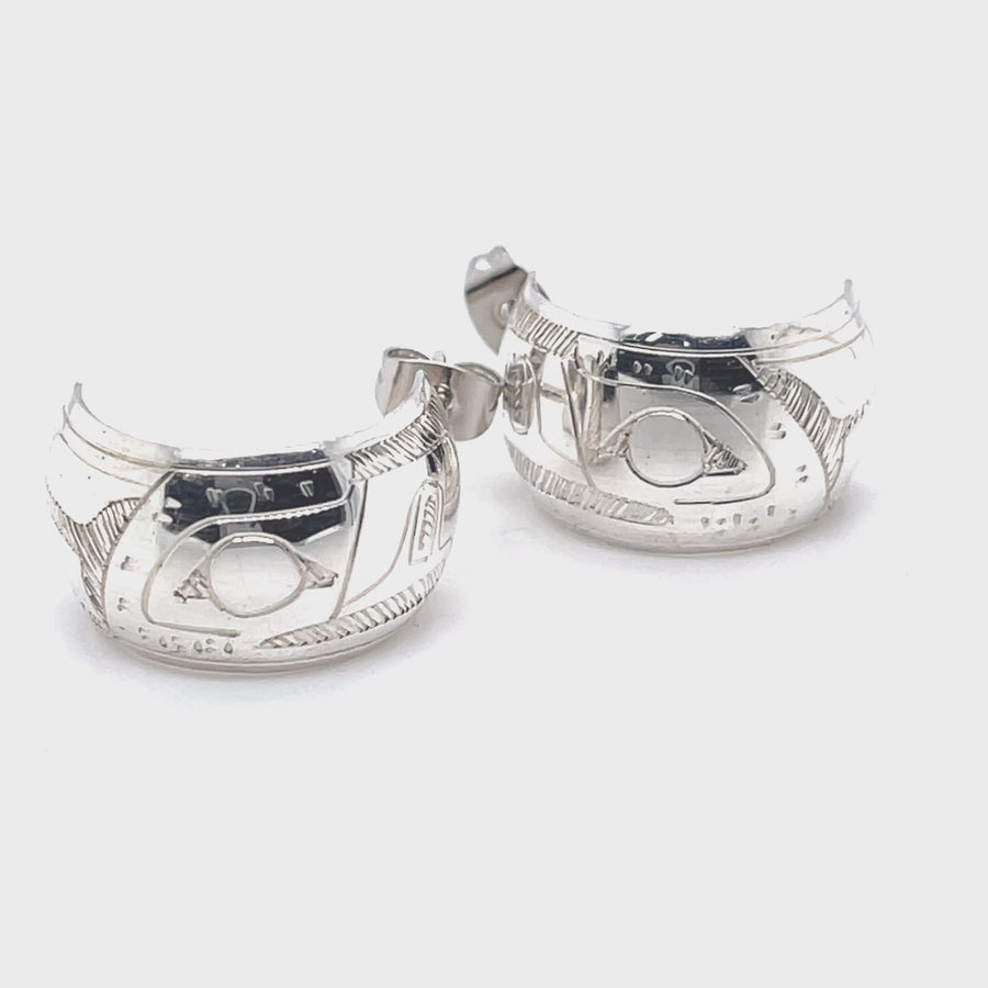 Earrings - Sterling Silver - Half Hoop - 1/2