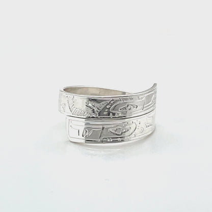 Ring - Sterling Silver - Wrap - 3/16" - Eagles - Size 6