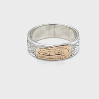 Ring - Gold and Silver - 1/4" - Salmon - Size 7