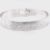 Bangle - Sterling Silver - 1/2" - Orca & Eagle - Extra Long