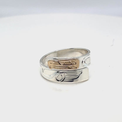 Ring - Gold and Silver - 3/16" - Wrap - Eagle - Size 8