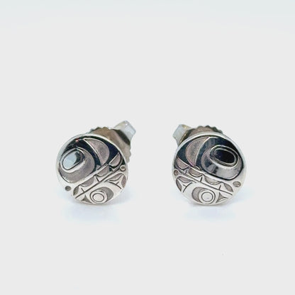 Earrings - Sterling Silver - Stud - Orca - Micro - 8mm