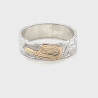 Ring - Gold & Silver - 1/4" - Hummingbird - Size 8
