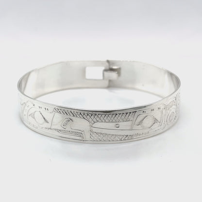Bangle - Sterling Silver - 1/2" - Eagle Hummingbird