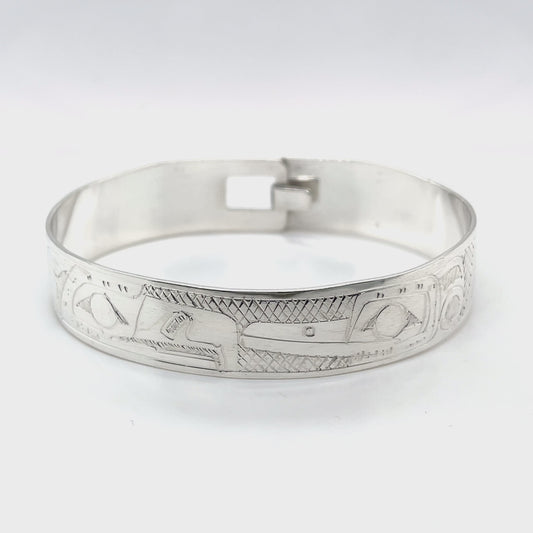 Bangle - Sterling Silver - 1/2" - Eagle Hummingbird