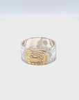 Ring - Gold and Silver - 3/8" - Orca - Size 8