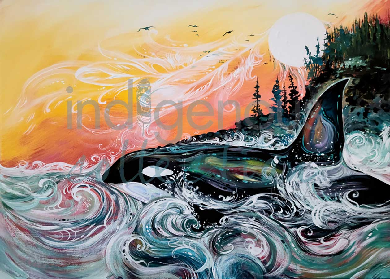 Card - Joseph - Killer Whale Sunset - 6x9