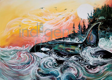 Card - Killer Whale Sunset - 6x9
