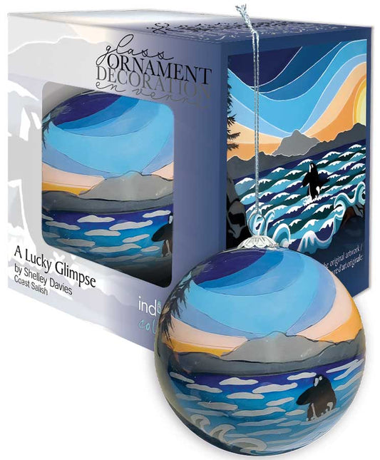 Ornament - Glass - A Lucky Glimpse (Orca)