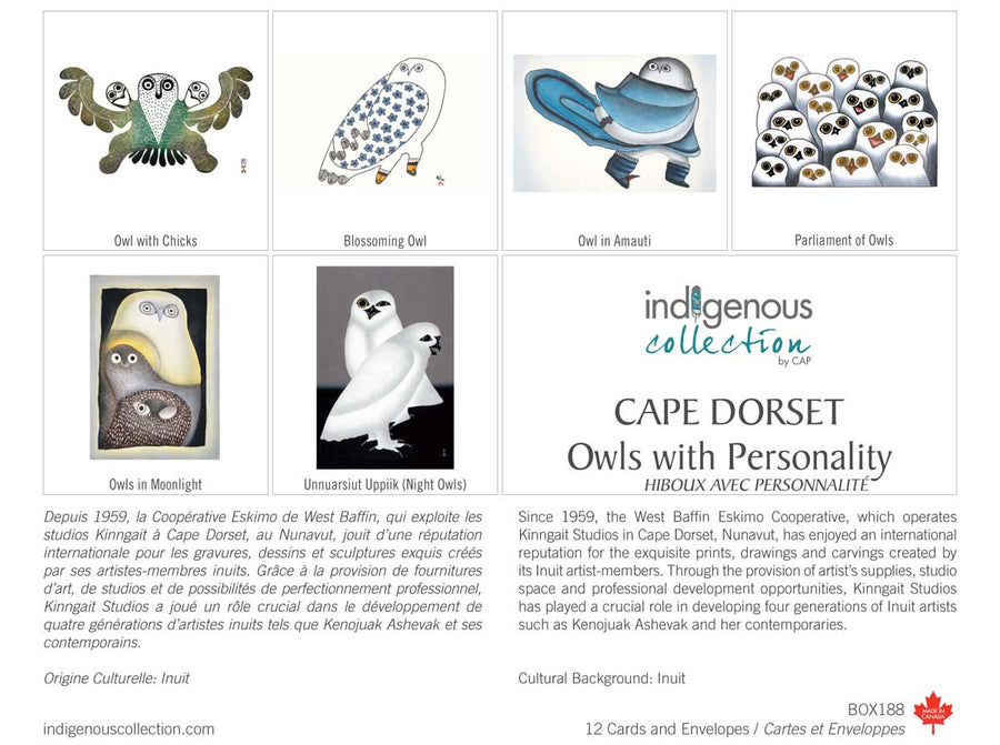 Box of Cards - Cape Dorset Fine Arts - Owls with Personality