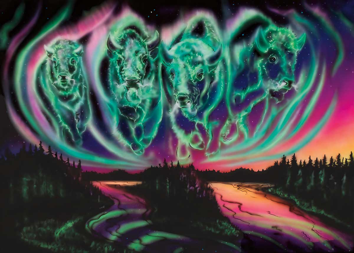 Card - Keller-Rempp - Sky Dance - Wood Buffalo Skies - 6x9