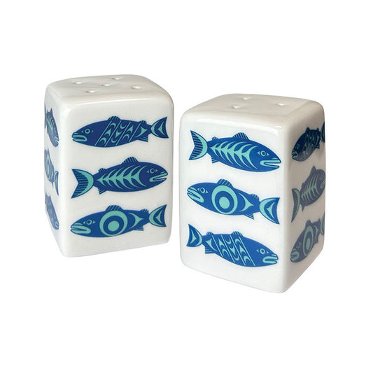 Salt & Pepper Shaker Set - Ceramic - Salmon in the Wild