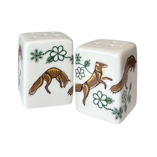 Salt & Pepper Shaker Set - Ceramic - Foxes (Wagooshna)