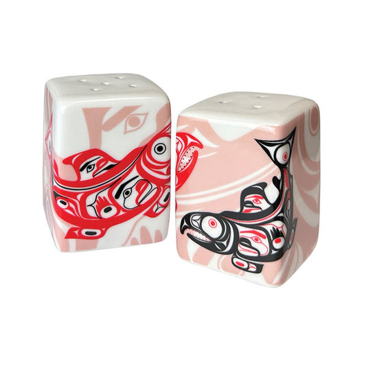 Salt & Pepper Shaker Set - Ceramic - Salmon