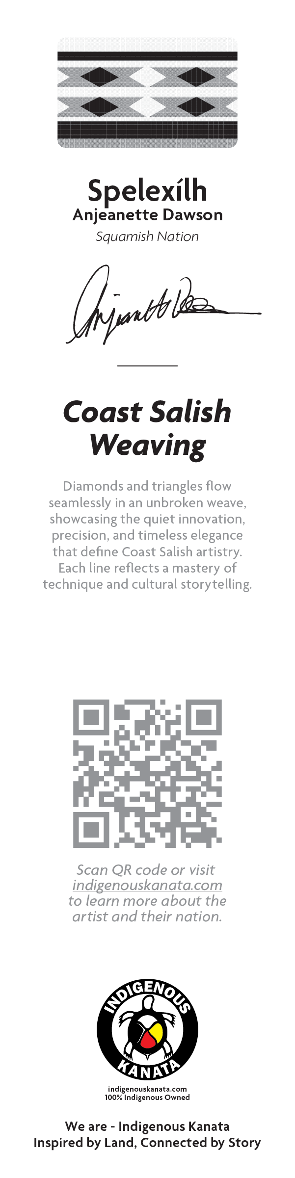 Bookmark - Coast Salish Weaving - Blue
