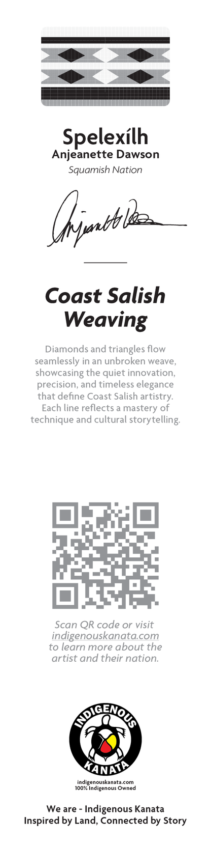 Bookmark - Coast Salish Weaving - Blue