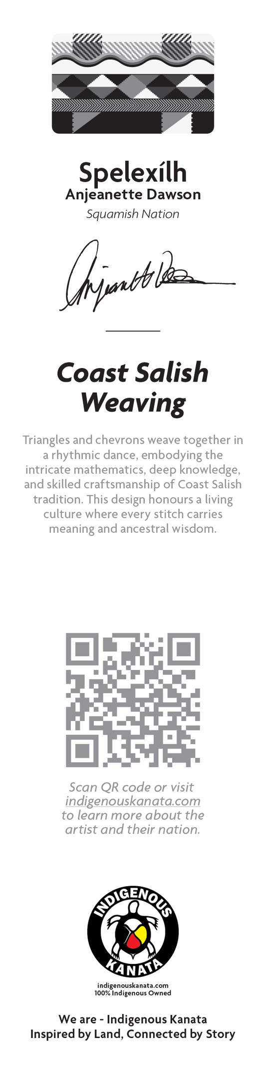 Bookmark - Coast Salish Weaving - Red