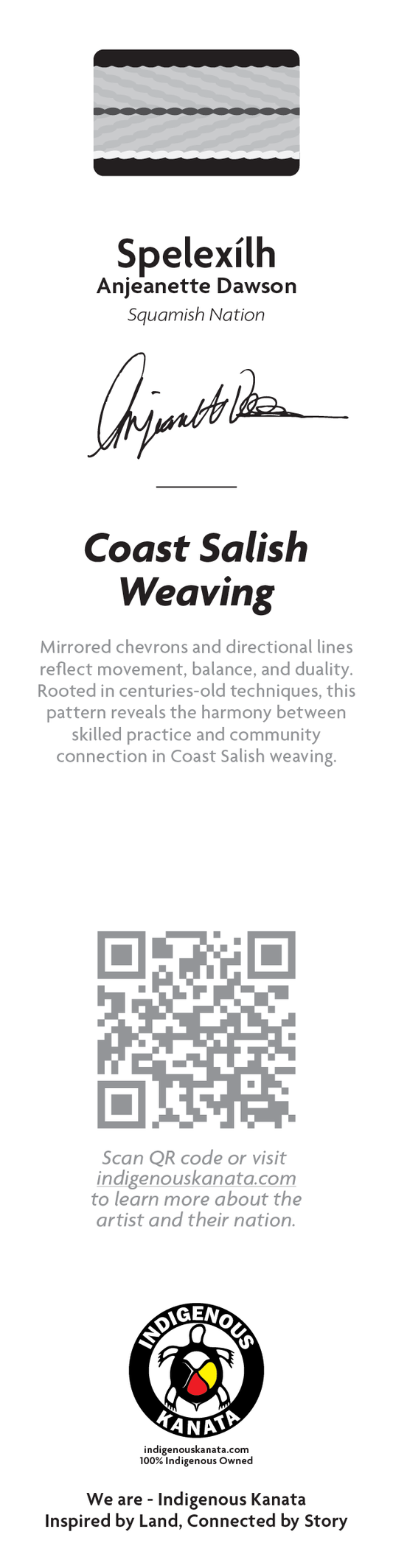 Bookmark - Coast Salish Weaving - Yellow