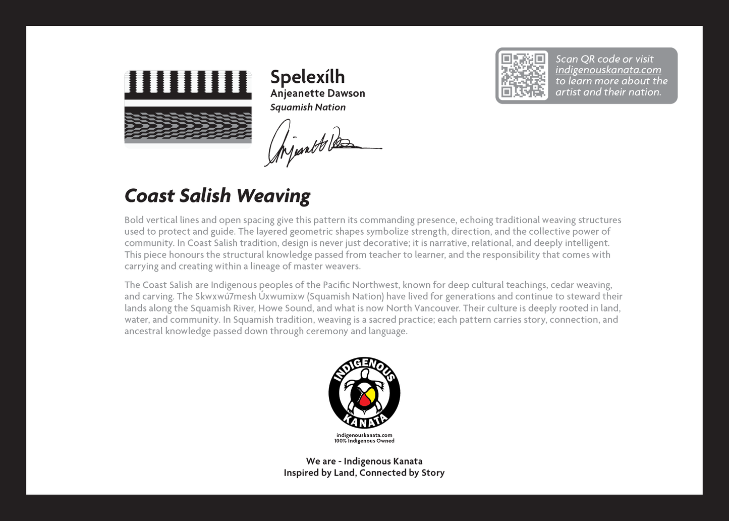 Card - Coast Salish Weaving (Black & Gold) - 5x7