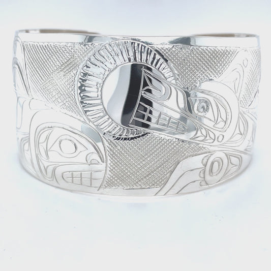 Bracelet - Sterling Silver - 1 1/2" - Whale, Moon & Wolf