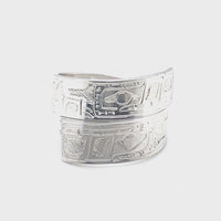 Ring - Sterling Silver - Wrap - 1/4" - Wolf - Size 8.5