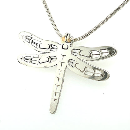 Pendant - Gold & Silver - Cutout - Dragonfly