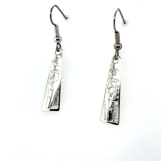 Earrings - Sterling Silver - Triangle - MIni - Hummingbird