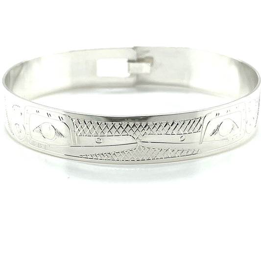 Bangle - Sterling Silver - 1/2" - Hummingbirds