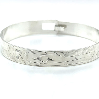 Bangle - Sterling Silver - 3/8" - Hummingbird