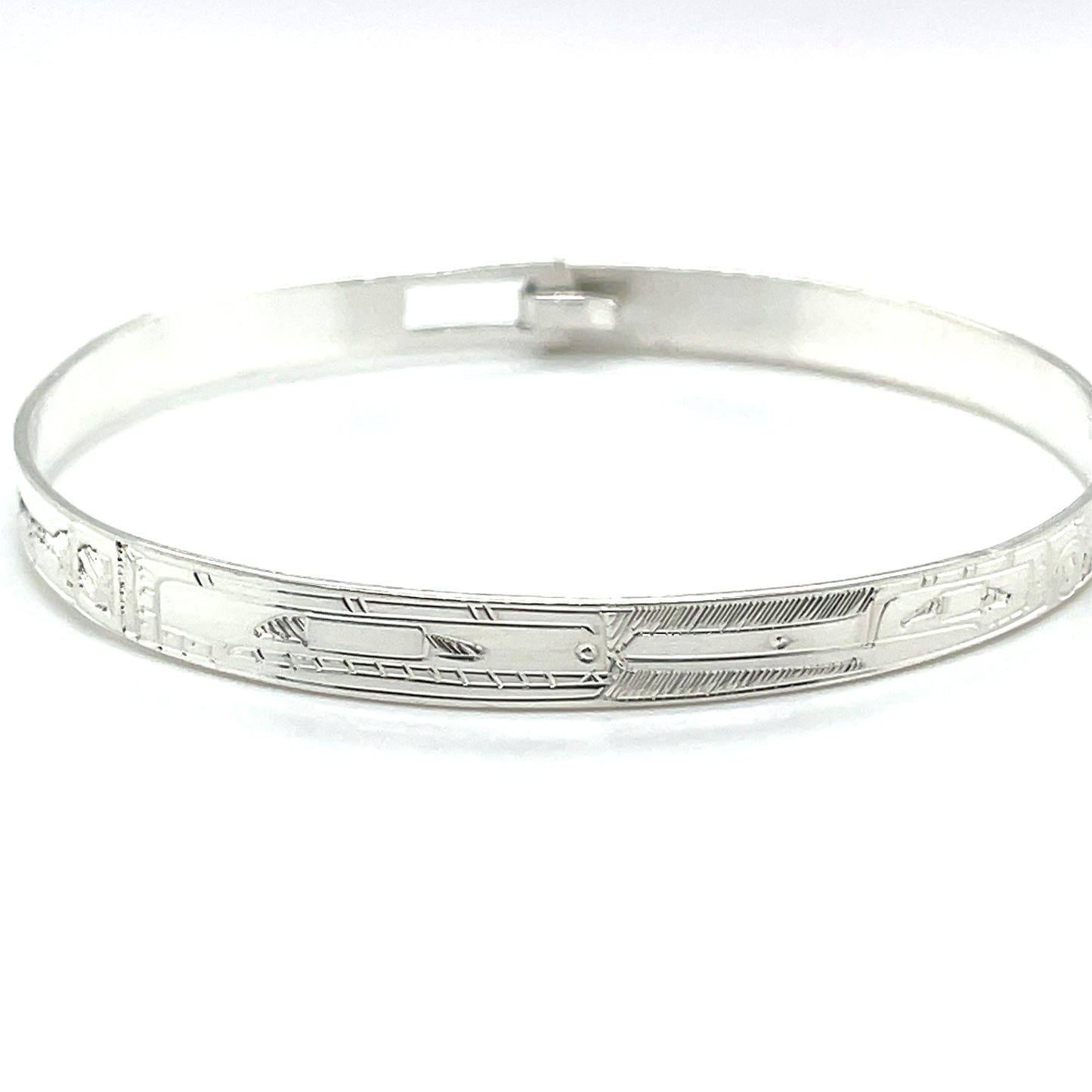 Bangle - Sterling Silver - 1/4" - Hummingbird & Orca