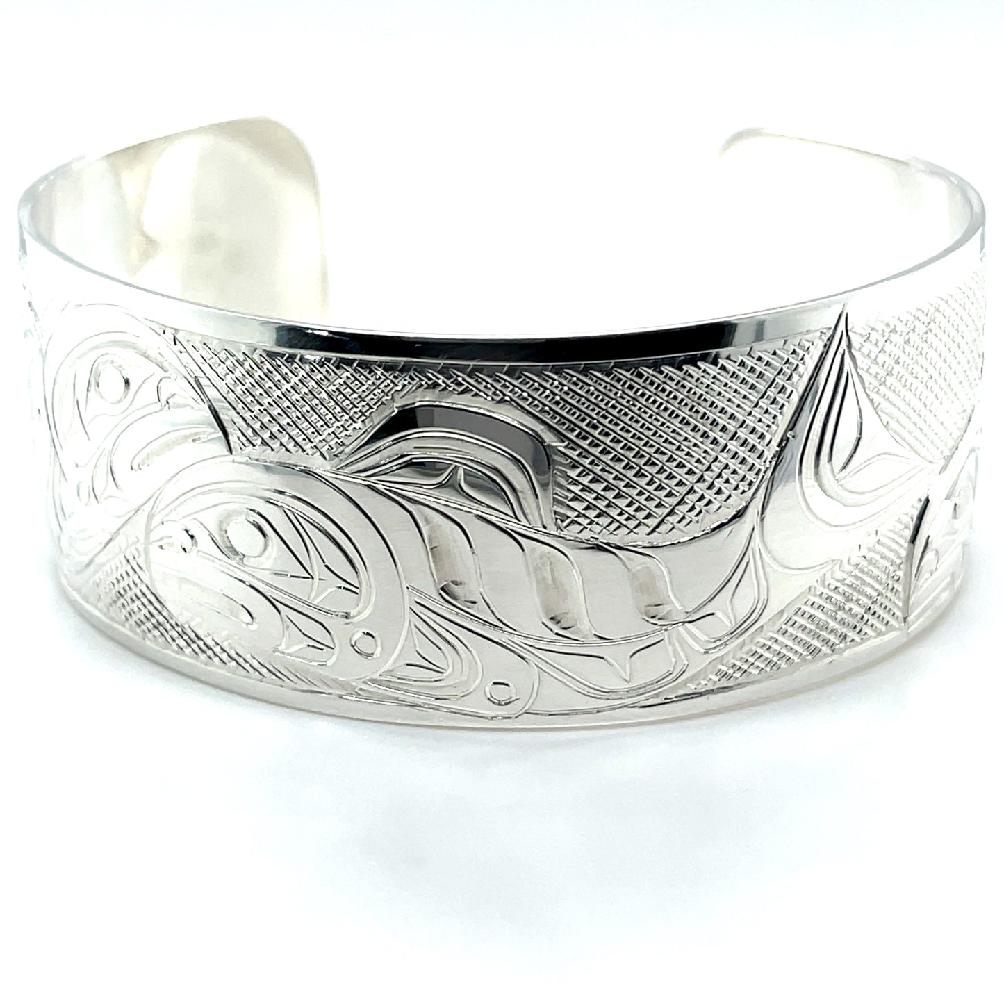 Bracelet - Sterling Silver - 1" - Salmon School