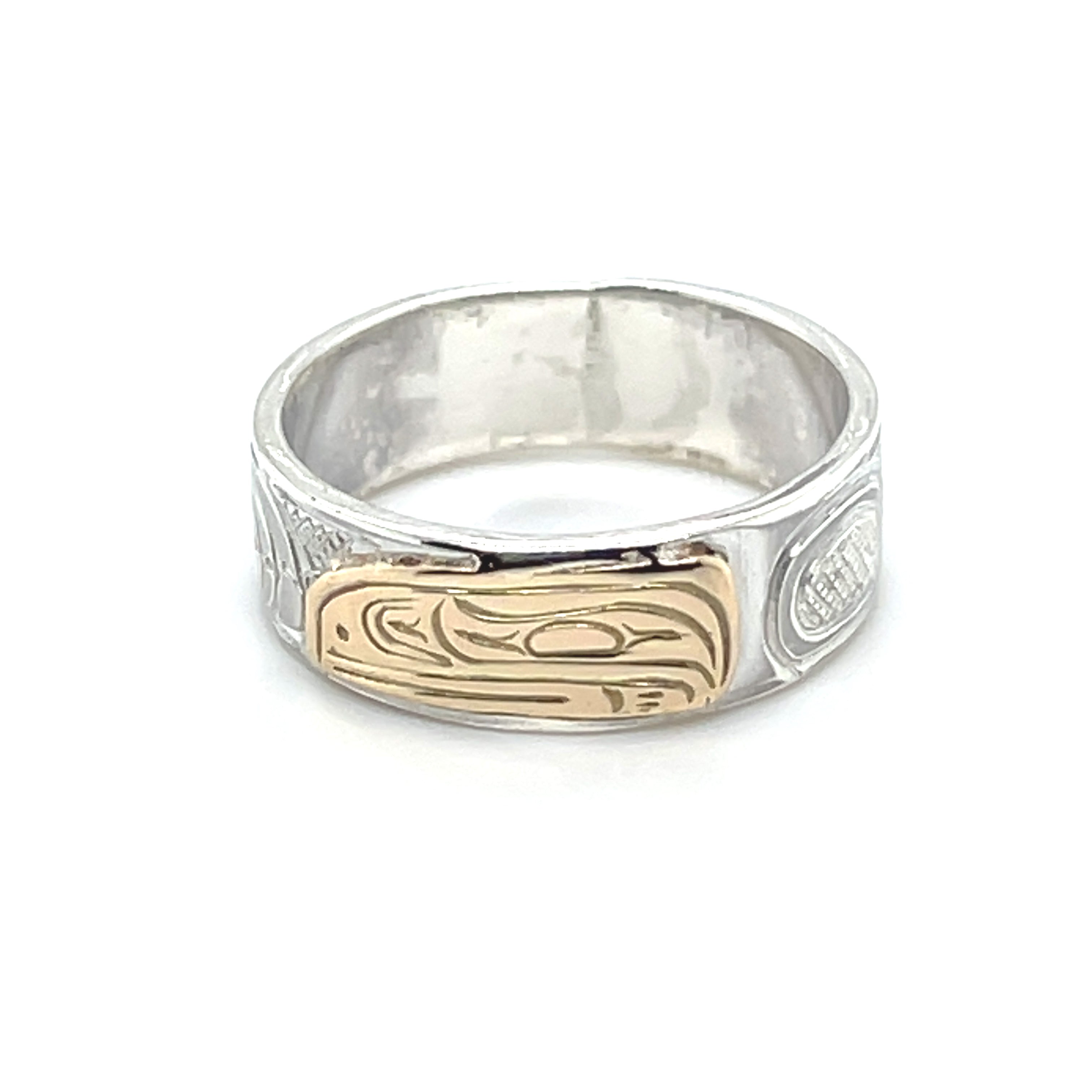 Ring - 1/4&quot; - Gold &amp; Silver - Raven - Size 6