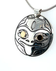 Pendant - Gold & Silver - Round - Frog