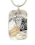 Pendant - Gold & Silver - Rectangle - Orca - Medium/Large