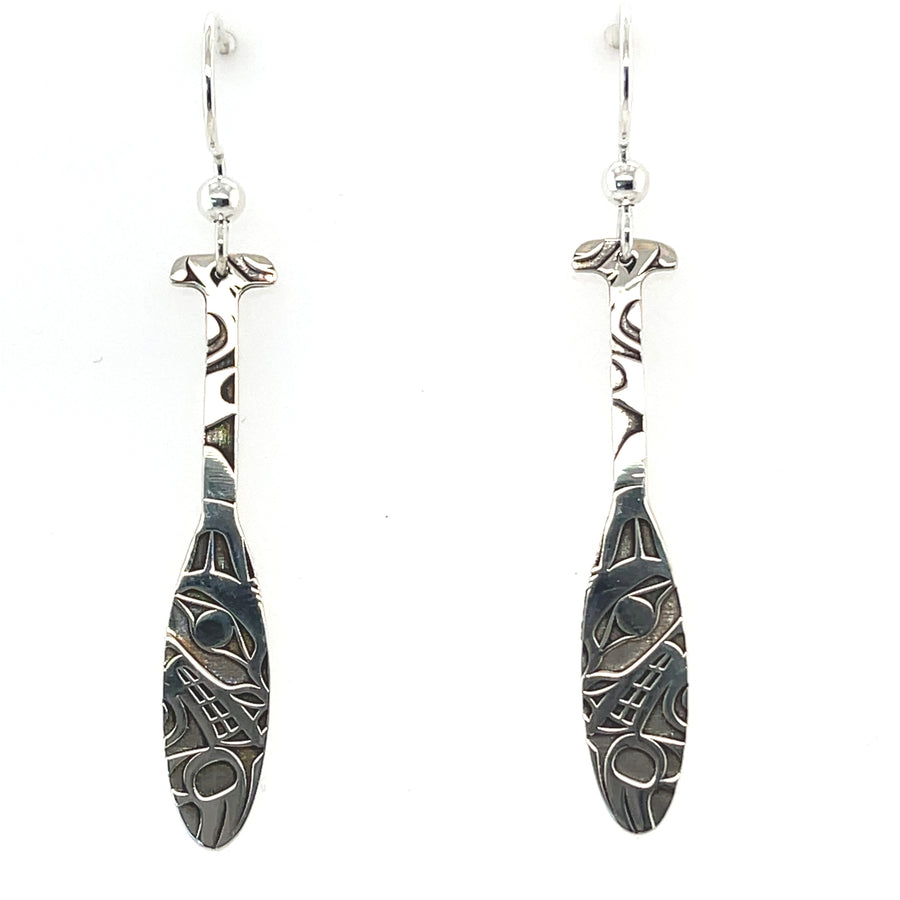 Earrings - Sterling Silver - Paddle - Wolf