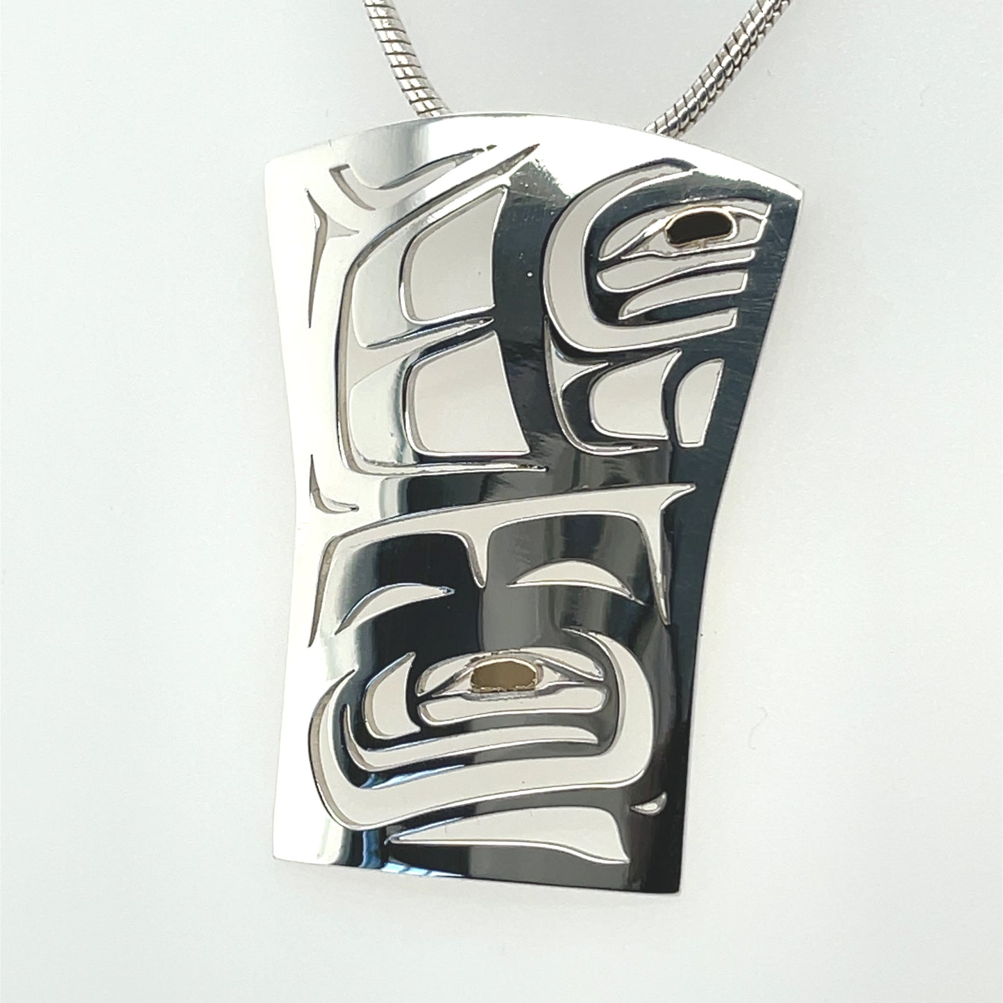 Pendant - Gold & Silver - Shield - Raven