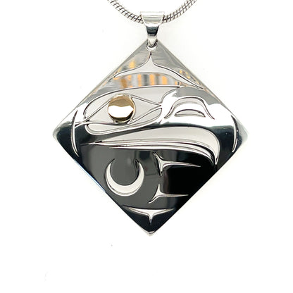 Pendant - Gold & Silver - Diamond - Eagle