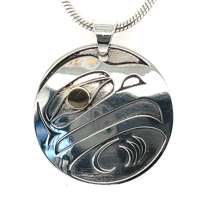 Pendant - Gold & Silver - Round - Eagle