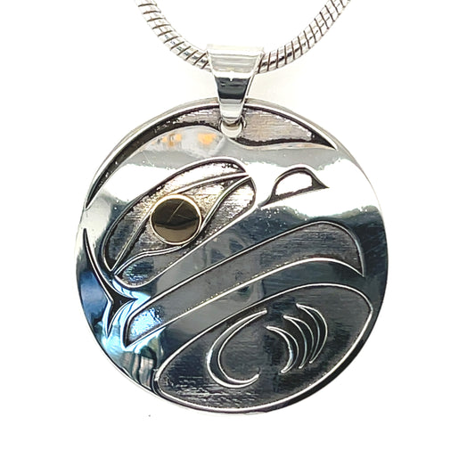 Pendant - Gold & Silver - Round - Eagle
