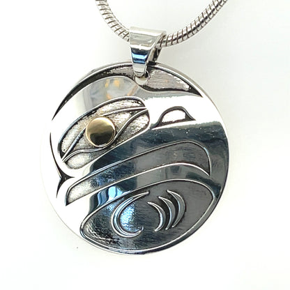 Pendant - Gold & Silver - Round - Eagle