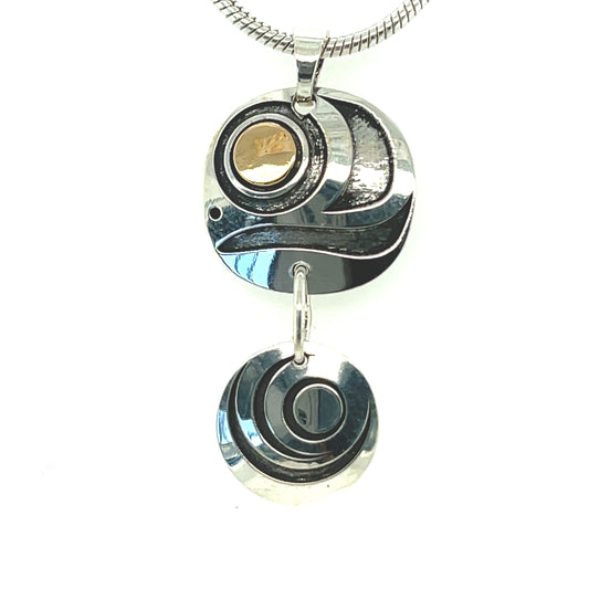 Pendant - Gold & Silver - Salmon Cycle