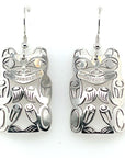 Earrings - Sterling Silver - Cutout - Bear