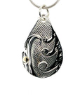 Pendant - Gold & Silver - Teardrop - Eagle & Cedar