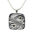 Pendant - Gold & Silver - Square - Salmon