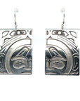 Earrings - Sterling Silver -  Rectangle - Raven Releases the Moon