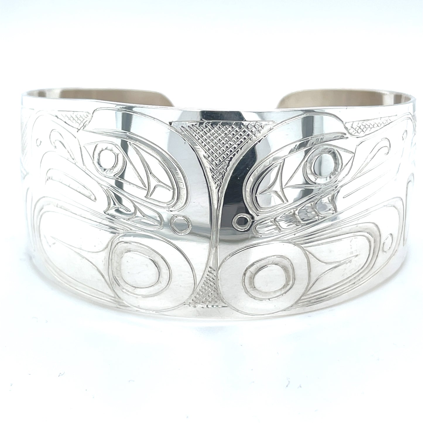 Bracelet - Sterling Silver - 1 1/4" - Eagle & Raven