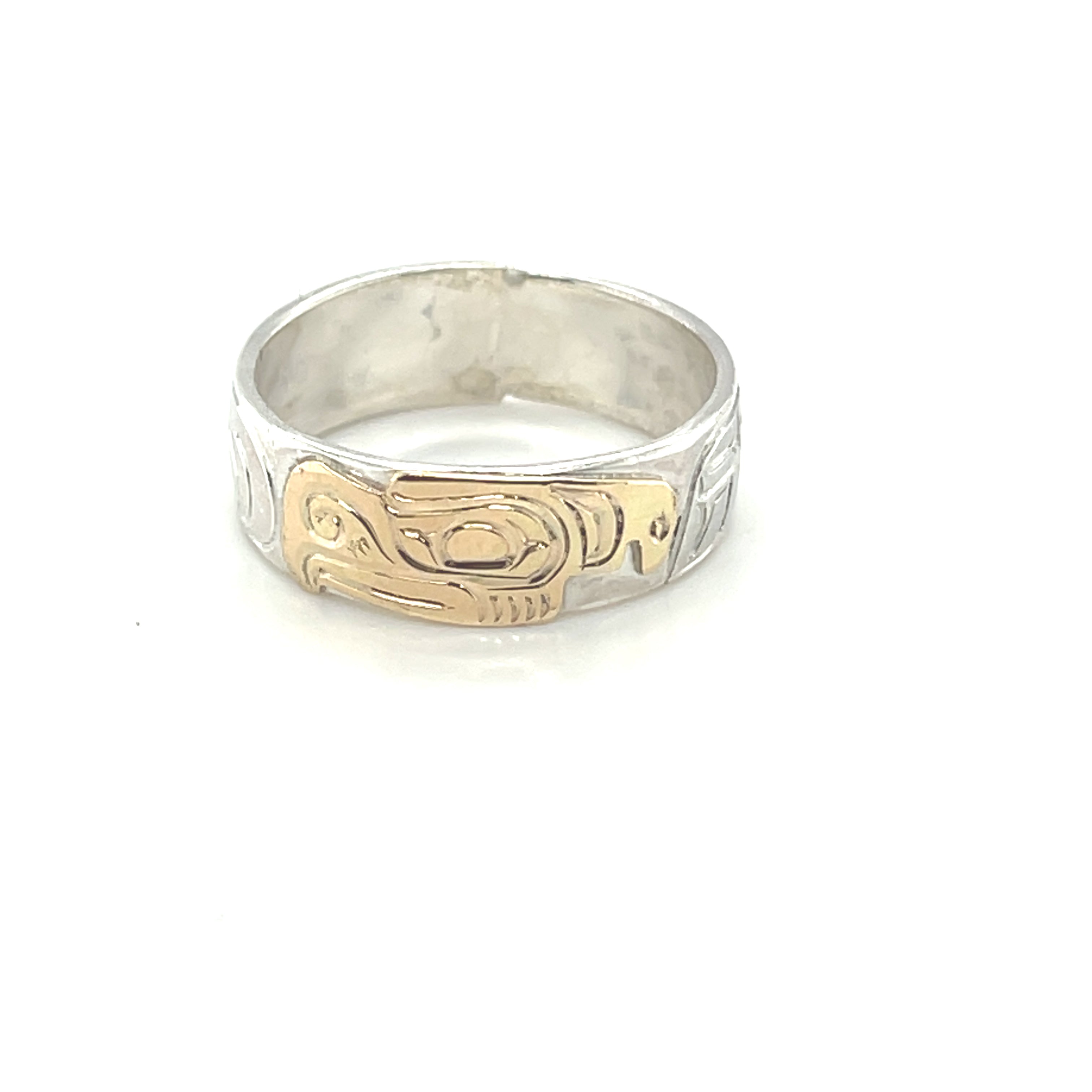 Ring - 1/4&quot; - Gold &amp; Silver - Thunderbird - Size 7.75