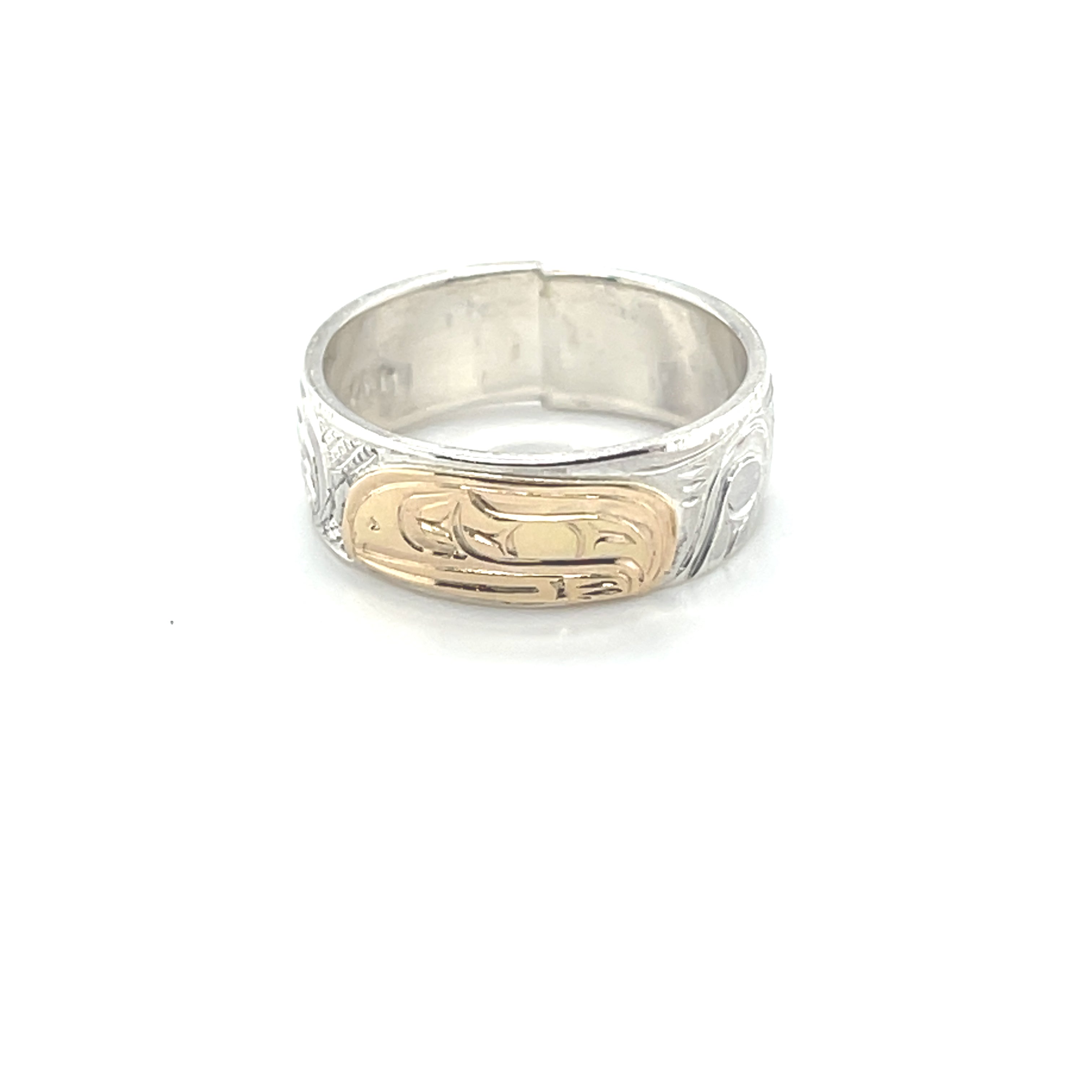 Ring - 1/4&quot; - Gold &amp; Silver - Raven - Size 5.75
