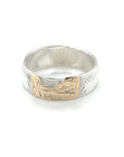 Ring - 1/4" - Gold & Silver - Wolf - Size 8